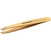 Tweezerman Studio Collection Ultra Precision - Pinzas de depilar (revestimiento TNT dorado- acero inoxidable- puntas…